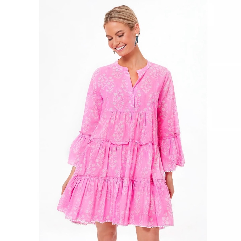 Juliet Dunn Pink and White Floral Dress